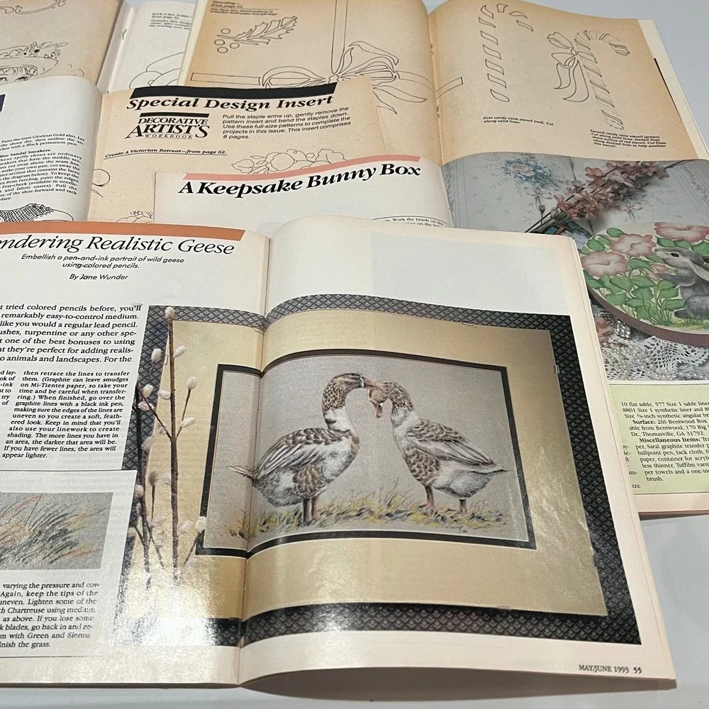 Decorative Artist's Workbook Magazine Lot of 6‎ Painting Craft Projects Vintage